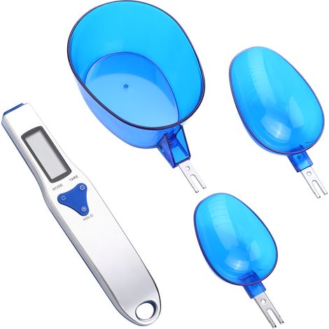 Balance de cuisine électronique numérique, portable, avec écran LCD, 300 g/0,1 g, et 3 cuillères doseuses incluses.