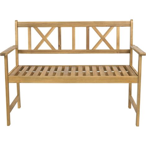 Gartenbank aus Holz 120 cm "Surabaya" - 2 Sitzplätze - Braun