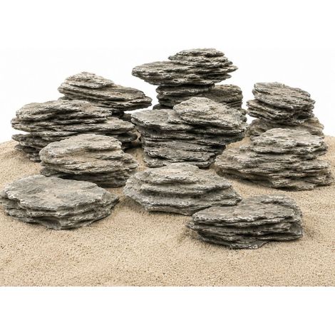 Aquarium Natursteine Grey Multilayer Rock 1 Stück Gr. M 0,3-0,7 kg Aquascaping Steine