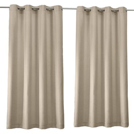 Rideau extérieur imperméable isolant, anti-vent et anti-soleil, couleur jaune pâle, 132×160 cm (1/4)