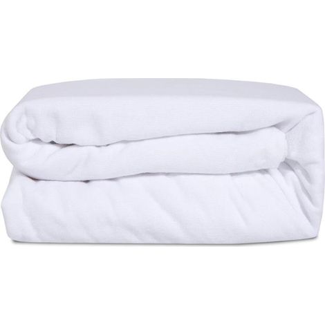 Protège matelas Confort 220 g/m² - Bonnet 28 cm - Doux et absorbant 2x70x190 cm - Blanc
