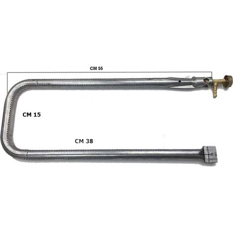 Bruciatore Barbecue Fai Da Te Cm 50 X 15 Gas Bombola No Valvola Sicurezza A 4