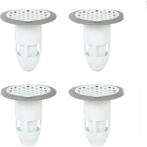 Bonde de sol - 4 pièces - ABS - Kit de bonde universel - Bonde anti-odeurs pour douche - Bonde anti-retour pour salle de bain et cuisine - Siphon de sol anti-odeurs - Pour tuyau de 3,7 à 7,5 cm - 7,5 (1/5)