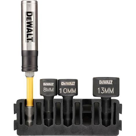 DEWALT Juego de 4 barras de destornillador de tuerca gruesa y soporte de brocas de torsión, ideal para trabajos de atornillado y perforación, alta durabilidad y rendimiento superior.