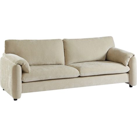 Divano 3 posti in tessuto beige - OPRALIO