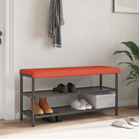 vidaXL Coussin de banc velours côtelé Rouge orange Profondeur 35 cm (1/5)