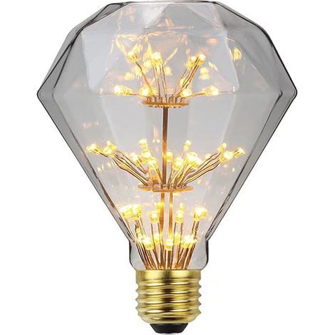 Ampoule LED Vintage Edison Diamond Romance Retro Starlight Ampoule Edison 3W Ampoule LED décorative pour feu d'artifice,3W (équivalent 25 watts),culot E27,blanc chaud 2300K,lot de 1 (1/5)