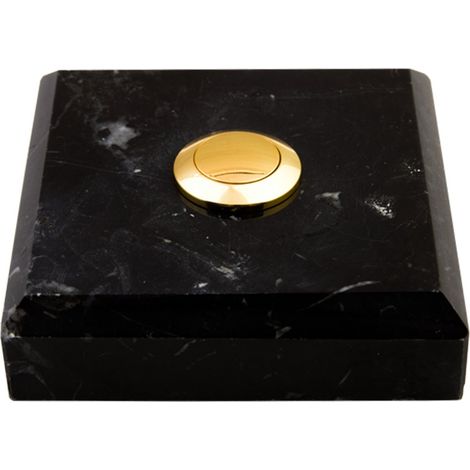 Sonnette Braga filaire marbre noir bouton laiton