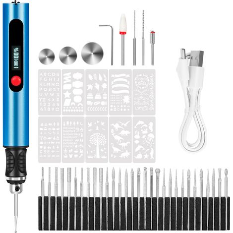 Akku-Gravierstift (500 mAh), 8000–25000 U/min, 30 Aufsätze, für Schmuckherstellung, Modellbau und Reparaturen (1/5)