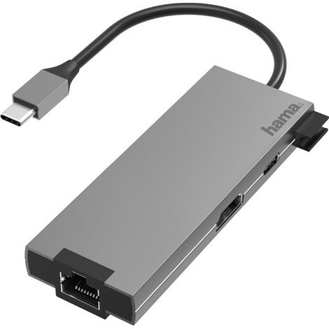 Hama 00200109 base para portátil y replicador de puertos USB 3.2 Gen 1 (3.1 Gen 1) Type-C Gris (1/2)
