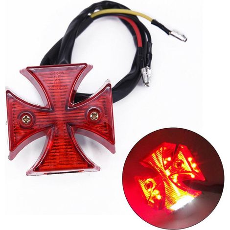 Yctze Cross LED Feu de Frein Arrière ABS DC 12V Universel Moto Vélo Cross LED Frein Arrière Plaque D'Immatriculation Lampe pour Dirt Bike. (1/5)
