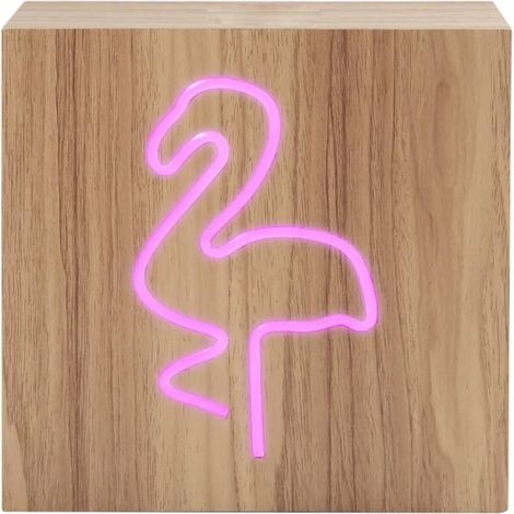 BIGBEN INTERACTIVE Enceinte Bluetooth Bois Neon Flamant Rose Taille L (1/5)