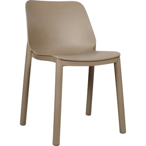 Silla de jardín Garbar One beige de polipropileno, lote de 4 (1/4)