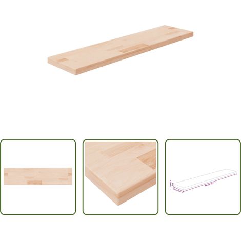 Eichenholz - Regalboden 80x20x2,5 cm Unbehandeltes Massivholz Eiche (1/5)