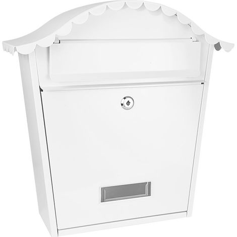Buzón Acero Galvanizado 37x36x13,5cm Blanco Tejadillo Serie Tilda (1/3)