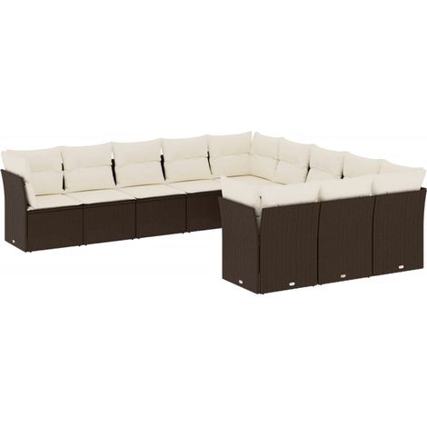 Maison Exclusive - Set de sofás de jardín 11 pzas cojines ratán s (1/5)