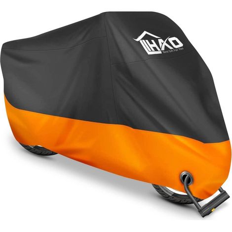 LIHAO Motorrad Abdeckplane Outdoor Wasserdicht 245x105x125 cm Orange (1/5)