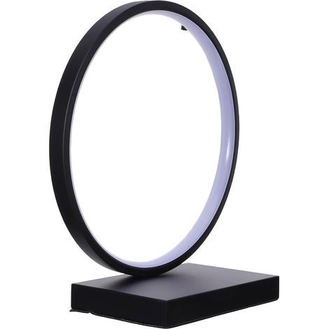 MAGICLULU Lampe de Table LED Cercle Ronde en Fer Noir à Intensité (1/5)