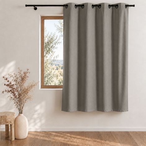Rideau 100% occultant thermique phonique chiné MIDNIGHT Gris anthracite 135x180 cm