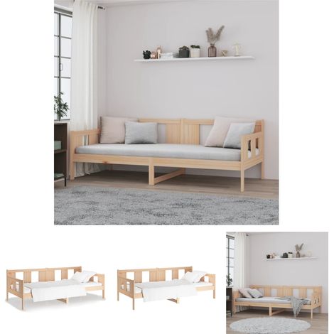 Massivholz Bett - vidaXL Tagesbett Massivholz Kiefer 90x200 cm - Holz Schlafsofa (1/5)