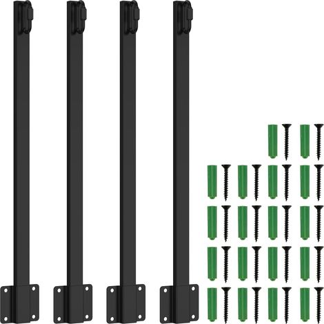 Ensemble de 4 poteaux lumineux métalliques pour guirlandes lumineuses d'extérieur, avec crochets, poteaux de 43 cm (17 pouces) pou (1/5)
