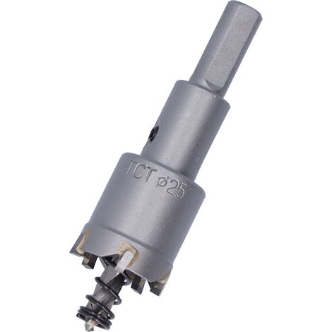 Scie cloche HSS 3 lames, angle incliné, coupeuse à métaux durable avec clé hexagonale, Ø25mm (1/5)