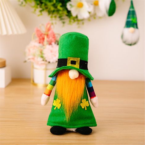 Gnome En Peluche - Décoration Pour La Saint-Patrick - Modèle Homme Et Femme - Pour Intérieur Et Arbre De Fête - Lot De 2 (1/3)