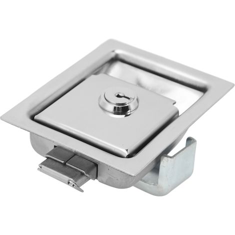 Serrure à panneau 84x68mm Inox 304 866-4S pour camping-car remorque coffre robuste avec 2 clés anti-vol (1/4)