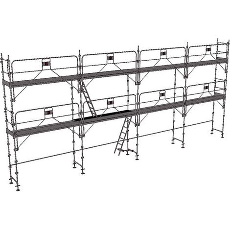 Gerüst 78m² - Struktur + Plattformen + Leiste -Gelände Version - DUO78GC-SPP (1/4)