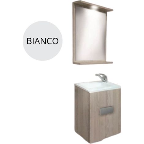 Mobile bagno sospeso compatto colore bianco 42x24x65H cm - Charlie