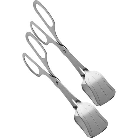 2 pinces salade inox avec poignée ciseaux, ustensiles pratiques pour buffets, traiteurs ou cuisines