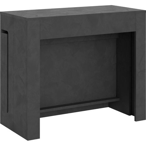 Consolle Tavolo Allungabile 90-302x42x75 cm Evolve Antracite Spatolato (1/5)