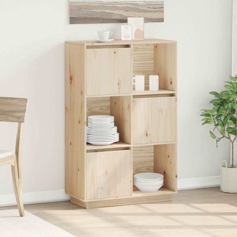 Aparador alto de madera maciza de pino 74x35x117 cm (1/4)
