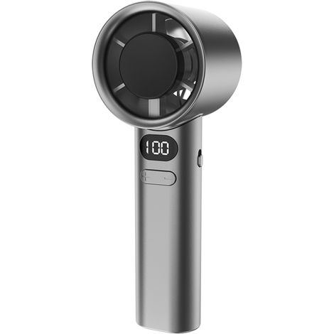 Wiederaufladbarer, tragbarer Hochgeschwindigkeits-Turboventilator mit USB-Anschluss, Digitalanzeige und 120 stufenlos einstellbaren Geschwindigkeiten, ideal für Camping, Reisen, Zuhause und Büro.