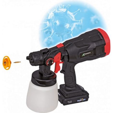 Pistola de pintura HVLP 3 en 1 de 20 V con batería - PRBAT20/PPKIT - Ribimex -