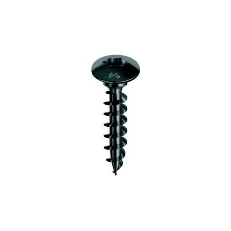 Vis à bois tête de penture Torx Ø6x35mm zingué noir – Boîte de 200 – Pour fixation charnières – PV029A600350KNC – Mustad