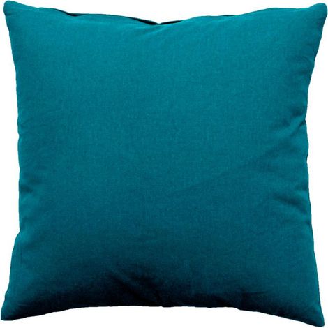 Coussin Déco Uni Déhoussable "Panama" 40x40cm Bleu Canard