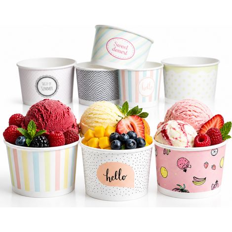 Vasos desechables para helado Kram Pastele 31181, 245 ml, 25 unidades (1/5)