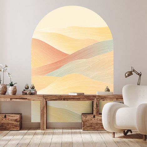 Papier peint intissé pré-encollé fresques géantes - ARCHE COUCHER DE SOLEIL DÉSERTIQUE - 170x120cm (1/5)