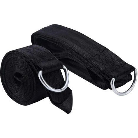 FENOPLASTICASangles pour hamac, kit de suspension pour balançoire d'arbre de 2 mètres, sangles robustes avec mousquetons, supportant jusqu'à 1000 kg (noir, 2 pièces) (1/5)