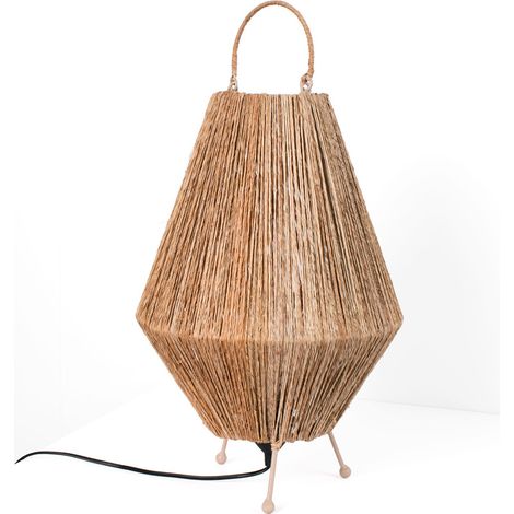 Lampe à poser naturelle en jute "Ross" - E27 - Noir (1/5)