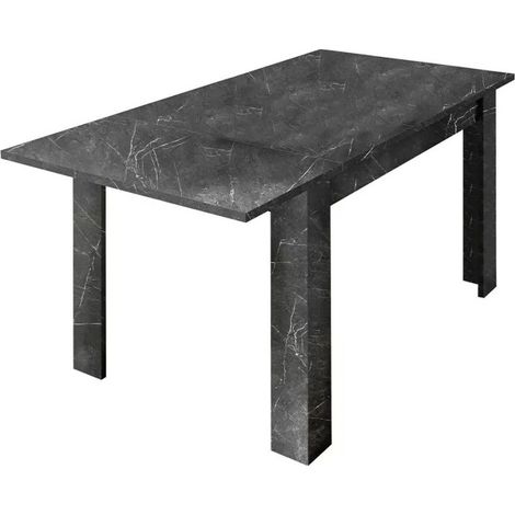 Mesa extensible, colección COLOMARMO, color negro efecto mármol, ideal para un comedor moderno y a la moda.