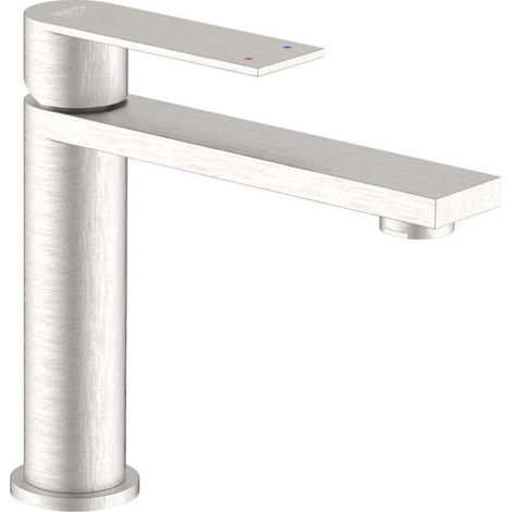 Idro Bric miscelatore lavabo Solar, monocomando, acciaio inox spazzolato SS304, cartuccia ceramica 25 mm, risparmio acqua 6 l-min