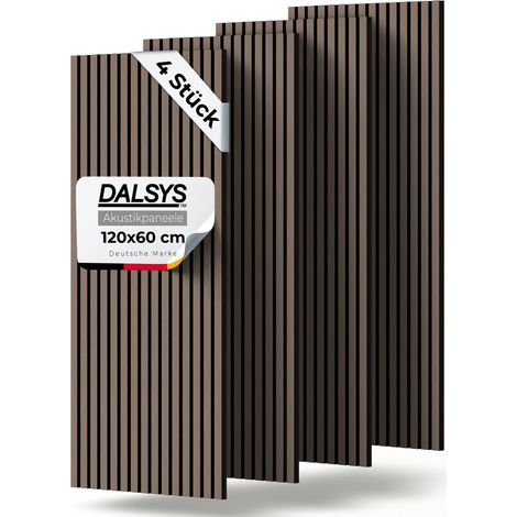 Dalsys Akustikpaneel - 120x60cm. 4 Stück Walnuss
