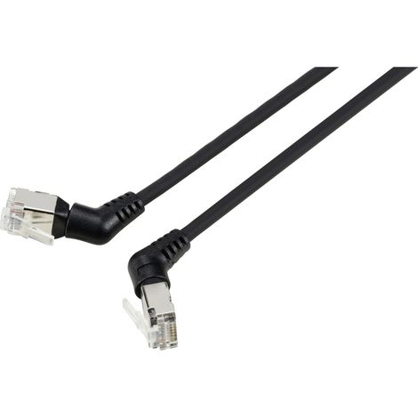 Renkforce RF-6071550 RJ45 Netzwerkkabel, Patchkabel CAT 6a F/UTP 2.00 m Schwarz Steckkontakte 360° d