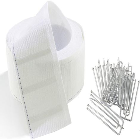6 Meter langes Gardinenband mit 15 Metallhaken ab Lager verfügbar. (1/5)