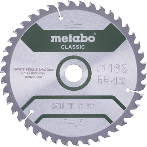 Metabo MULTI CUT CLASSIC 628280000 Kreissägeblatt 165 x 20 x 1.4 mm Zähneanzahl: 42 1 St.