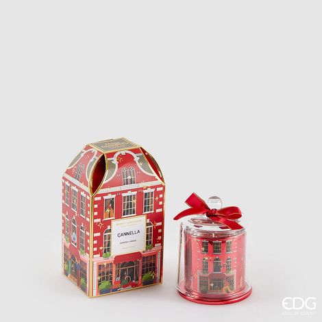 EDG Enzo De Gasperi Candela di Natale Rue de Rivoli H 12 Cm Cinnamon Rosso (1/2)