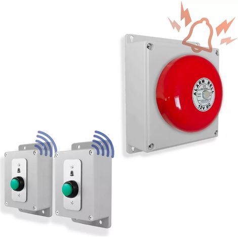 Kit panique SOS sans-fil avec cloche - Haute-résistance / 800m / 2 boutons pro autonomes sur piles (Gamme PROTECT 800) (1/5)
