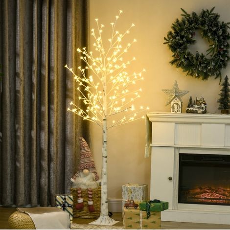 Albero LED betulla artificiale 180 cm bianco, 180 LED, 3 intensità FloraGrace (1/5)